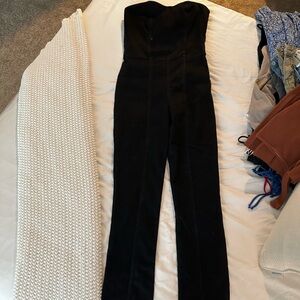 Denim strapless jumpsuit